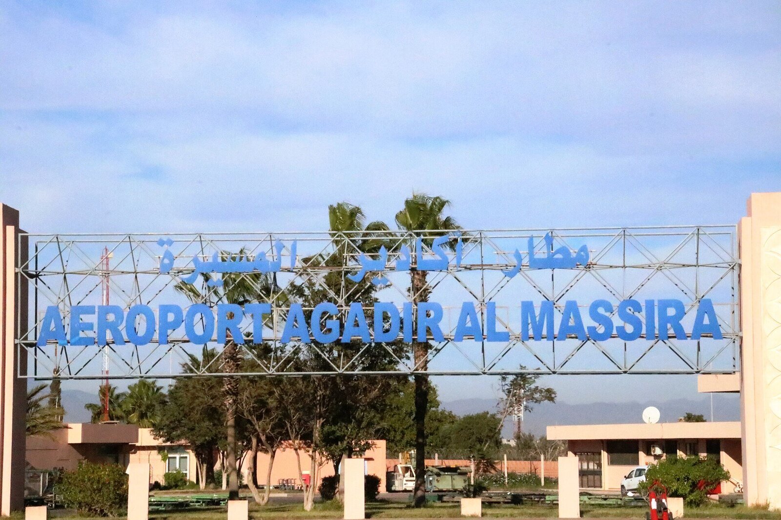 Departure information board at Agadir Al-Massira Airport.